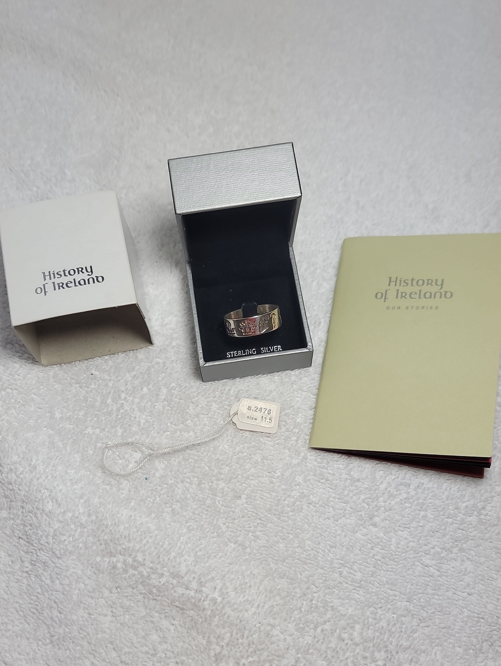 Sterling Silver " History Of Ireland" Ring - Size 11.5